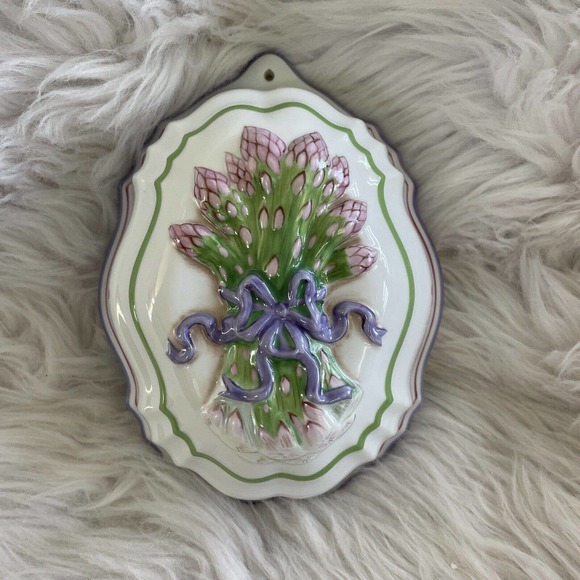 Vintage Franklin‎ Mint Le Cordon Bleu Glazed Oblong Ceramic Mold ASPARAGUS 1986 - Picture 1 of 12